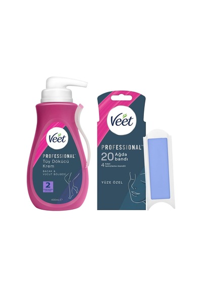Veet Hassas Ciltler İçin Tüy Dökücü Krem 400 Ml &amp Yüz Ağda Bandı 20'li