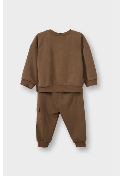 Defacto Erkek Bebek 2li Takım Baskılı Sweatshirt Eşofman Altı G5132a525wnbn589 Kahve-bn589
