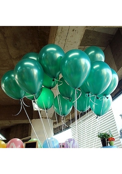50 Adet Metalik Sedefli Yeşil Koyu Balon Doğum Günü Uçan