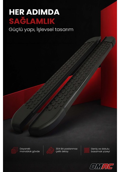 Mercedes M Class W166 2011-2019 Uyumlu Araca Özel Nevada Yan Basamak Siyah