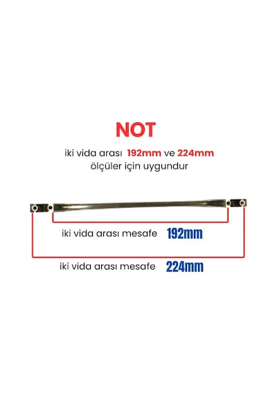 50 Adet Ezgi Krom Metal Mobilya Kulpu 192mm - 224mm Krom