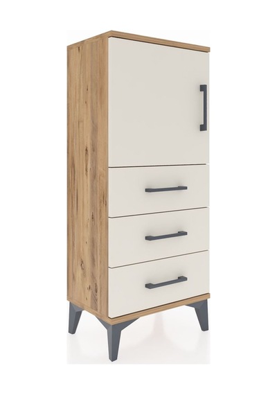 Arges Komodin 2 Raflı 3 Çekmeceli Tek Kapaklı 44x30x106 Çam-a... Çam