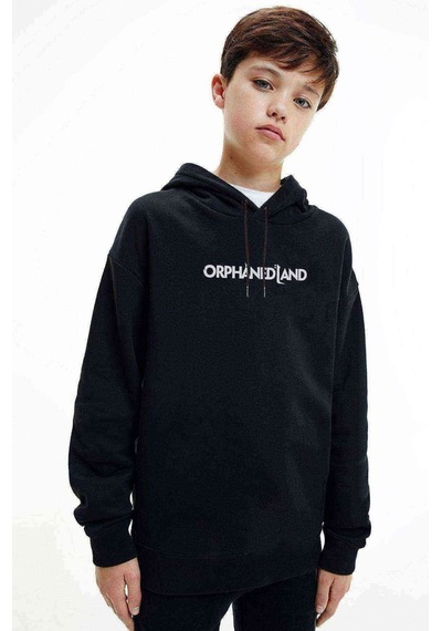 Tshirthane Orphaned Land Logo Baskılı Unisex Çocuk Kapüşonlu Siyah Sweat (528624395) Siyah