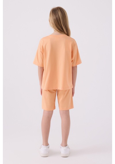 U.S. Polo Assn. U.s. Polo Assn Kız Çocuk Turuncu Bermuda Takım Us1848-c-v37 Turuncu