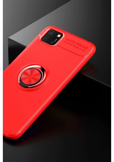 Cosmotex Newface Huawei Y5p Kılıf Range Yüzüklü Silikon - Kırmızı