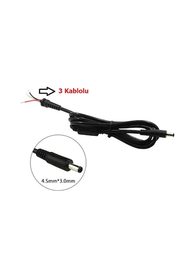 Dell 4.5mmx3.0mm Uç Uyumlu Adaptör Kablosu, Dc Kablo, Adaptör Tamir Kablosu