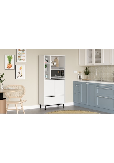 Robin Home Lidya Mutfak Kiler Dolabı Mikrodalga 3 Kapaklı Raflı M
