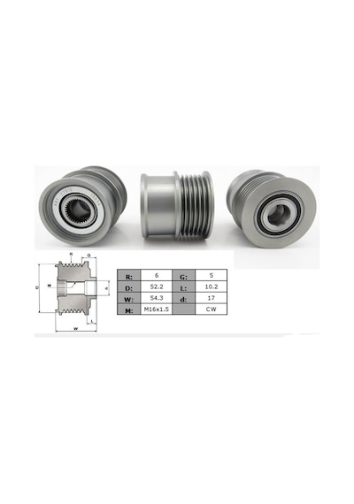 Alternatör Kasnak Rulmanlı 6-kanal Audı-seat-skoda-vw N11.4155