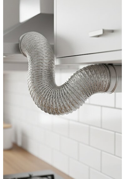 Onas Flexible Alüminyum Aspiratör Davlumbaz Baca Gider Borusu 127 Mm 2 Metre