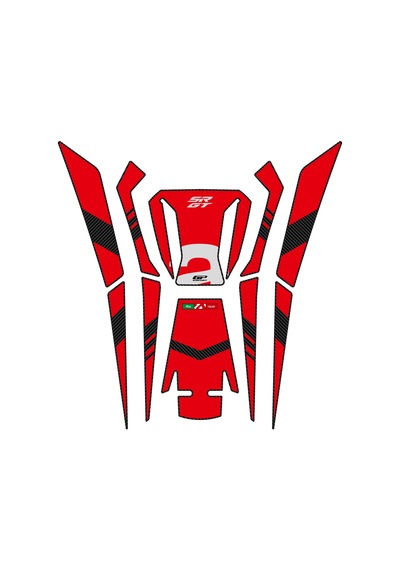 GP Kompozit Aprilia SR GT 125 / 200 2022 Uyumlu Tank Pad Kırmızı