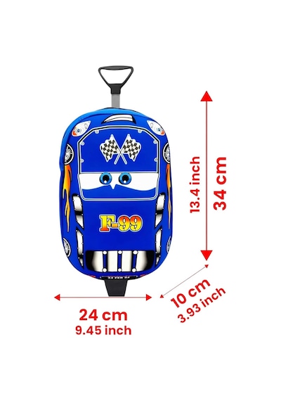 Tezzgelsin Anaokulu Çekçekli Çocuk Sırt Çantası 3-6 Yaş 5d Kabuk F66 Araba Okul Çantası MAvi