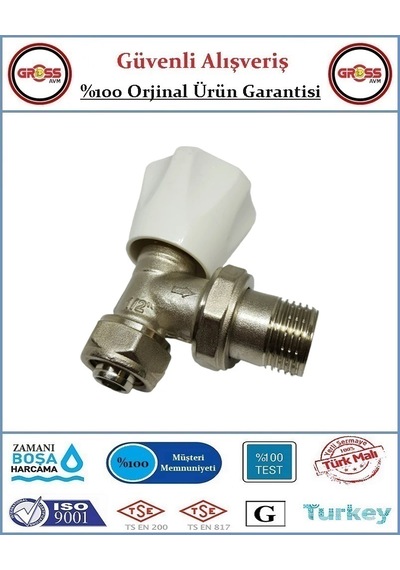 Şenpres Pex-al Köşe Radyatör Vanası - %100 Prinç - 1/2''