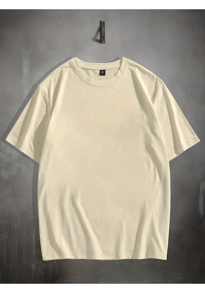 Unisex Enjoy Personel Time Baskılı Tasarım Tshirt Bej