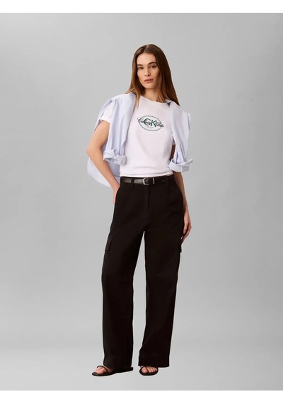 Calvin Klein Cotton Ewaıst Cargo, Ub1, Xxs Siyah Kadın Pantolon