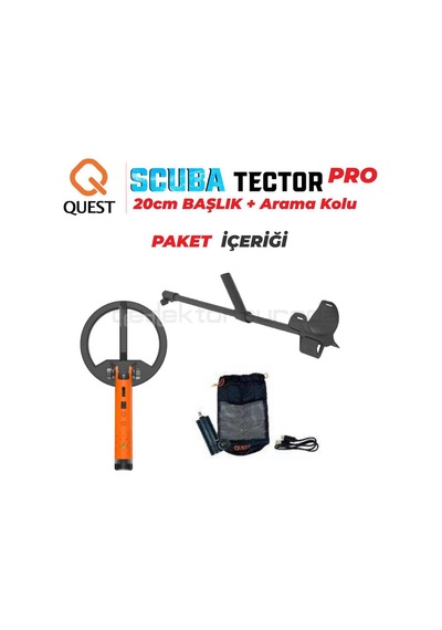Scuba Tector Pro Su Altı Dedektörü & Sahil Arama Dedektörü - 20 Cm Başlıklı - Arama Kollu