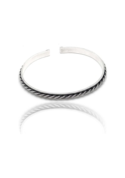 Tek Sıra Örgü Model 925 Ayar Saf Gümüş Unisex Hasır Bilezik 201024397 Gümüş