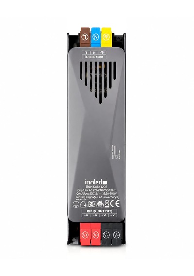 İnoled 1206 16,6a 200w 12v Led Güç Kaynağı Kısa Devre Korumalı Adaptör Şerit Led Trafo 220v Ac 12v Dc Dönüştürücü Yüksek Verimli, Güvenli, Uzun Ömürlü Led Trafo 16,6 A