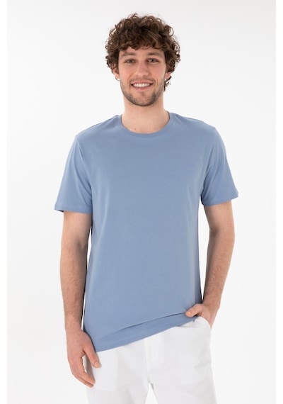 U.S. Polo Assn. Erkek Regular Fit Bisiklet Yaka Mavi Basic Tişört 50305928-VR036