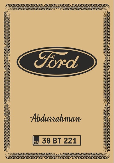 Paspas Kağıdı Ford Logo Ve Kişiye Özel Baskı 100 Ad. 35x50 Cm