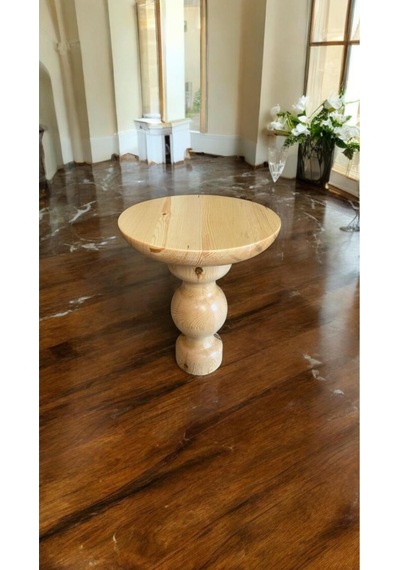 Wood Wooden Ahşap Tekli Mantar Yan Sehpa Modern Fiskos / Naturel Renk/ Zigon Sehpa Naturel