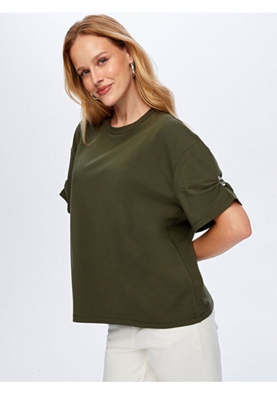 Faik Sönmez Kadın T-shirt Uw26tsh088 Haki