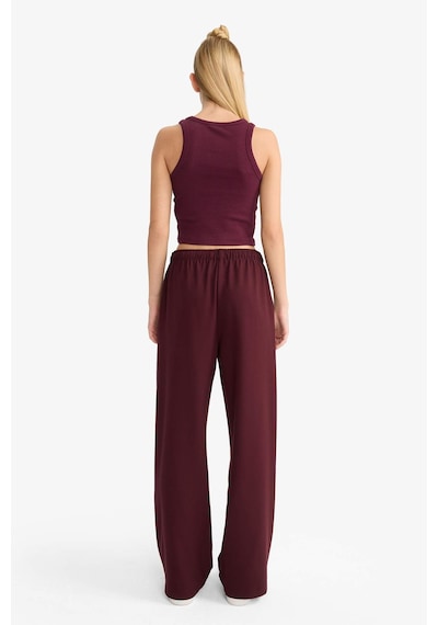 Defacto Wide Leg Normal Bel Standart Boy Pantolon C1428AX25AU Bordo