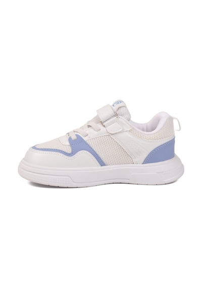 Reyber Beyaz Mavi Cırtlı Fileli Hafif Unisex Çocuk Spor Ayakkabı 026 F Beyaz - Mavi