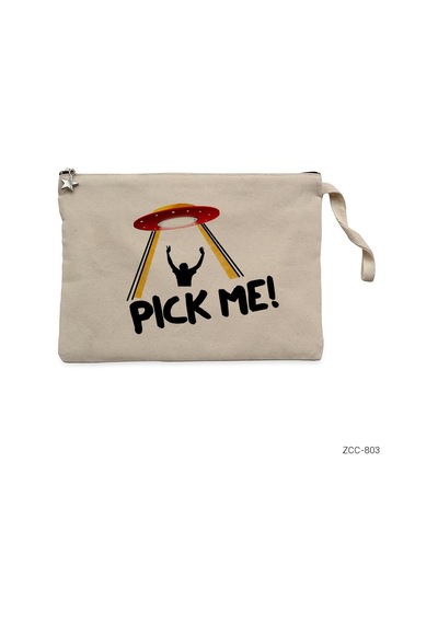 Pick Me Alien Krem Clutch Astarlı Cüzdan / El Çantası