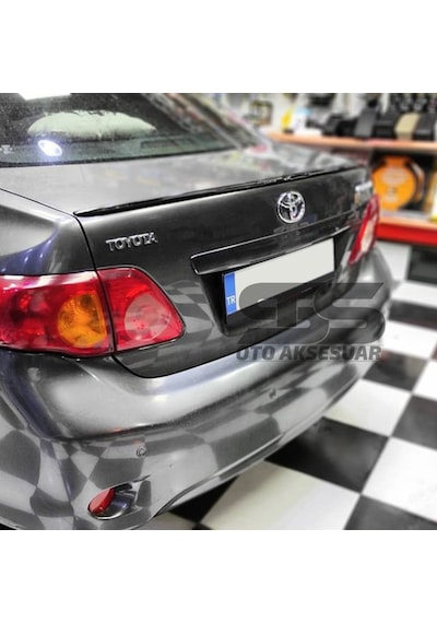 Sts Oto Aksesuar Toyota Corolla Uyumlu 2007 - 2011  Bagaj Üstü Slim Spoiler Bagaj Çıtası (Parlak Siyah) Piano Black