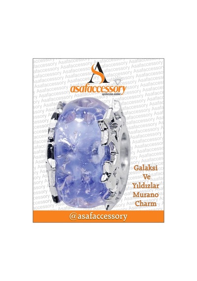 Galaksi Ve Yıldızlar Murano Charm Gümüş