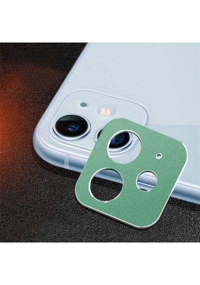 Ally Apple Uyumlu iPhone 11 6.1 3D Metal Kamera Koruyucu Metal Lens Yeşil