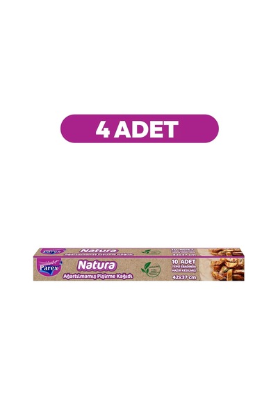 Natura 4 Adet Ağartılmamış Organik Hazır Kesilmiş Pişirme Kağıdı 10'lu Diğer