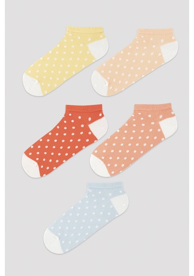 Penti Dots Renkli 5li Patik Çorap Çok Renkli