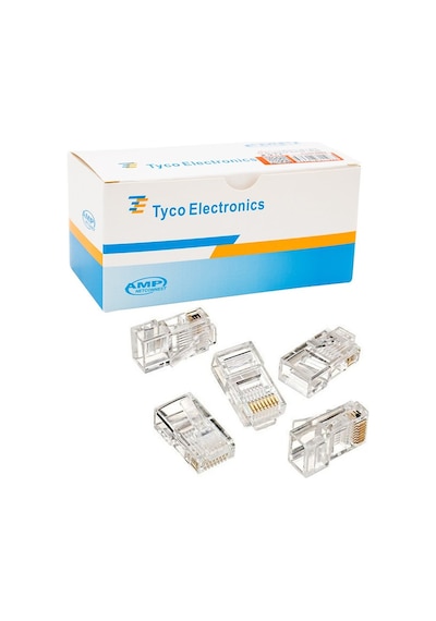 Rj45 Cat5/cat6 Uç 8p8c Kutulu 100lük Paket Kutulu Amp Netconnest 4434