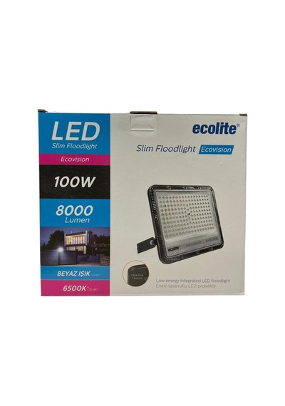 Ecolite 100w Led Projektör 8000 Lümen Ip66 Su Geçirmez Dış Mekan Floodlight Bahçe Duvar Otopark Aydınlatma 220 Volt Sarı Işık 3000k &