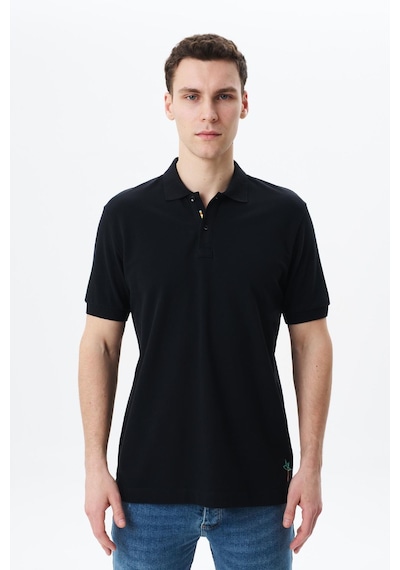 AR-MA Arma Erkek Regular Fit Basic % 100 Pamuk Pike Polo Yaka Tişört Y29374354802 Siyah