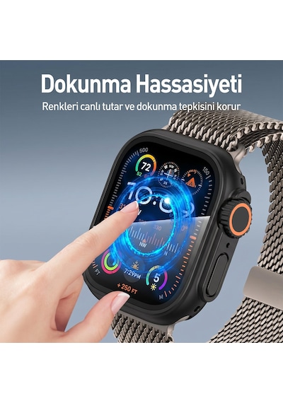 Caseonn Apple Watch Uyumlu Series 8 45mm Kılıf Watch Uyumlu Ultra Görünümlü Dönüştürücü Sert Bumper Kasa Starlight
