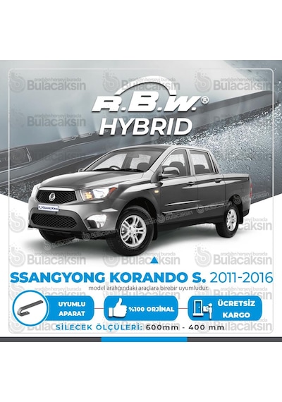 Ssangyong Korando Sports Ön Silecek Takımı (2011-2016) RBW Hibrit