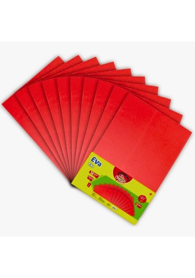 A4 Boy Düz Eva 10 Lu 1 Paket - Kırmızı