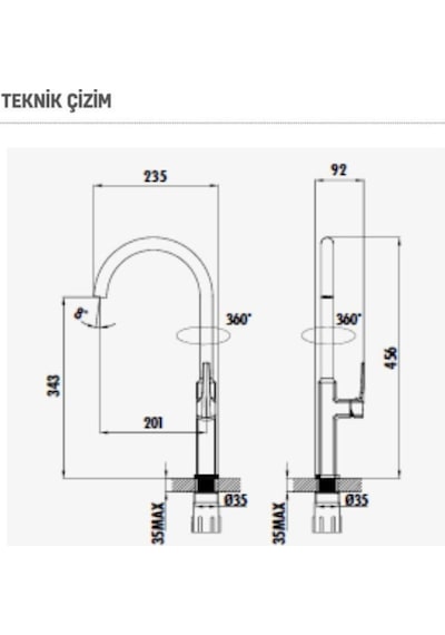 Creavit Sp8502 Slope Mutfak Armatürü