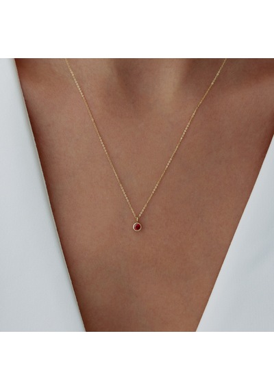 Oğlak Burcu Garnet Kolye Sarı