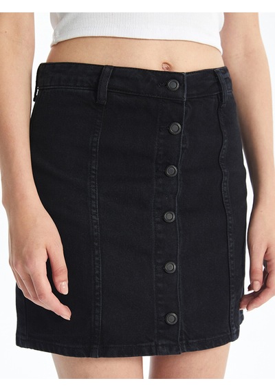 Lcw Jeans Siyah Standart Fit Kadın Jean Etek