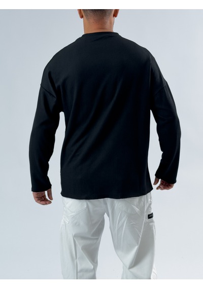 Cocopelli Asimetrik Dikişli Siyah Erkek Sweatshirt Coc3455