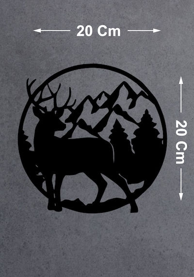 Avcı Geyik Ve Dağ Sticker - 4x4 Off Road Adventure Hunter Sticker - Araba Oto Karavan Cam Motosiklet Sticker - 02169 20x20 Cm