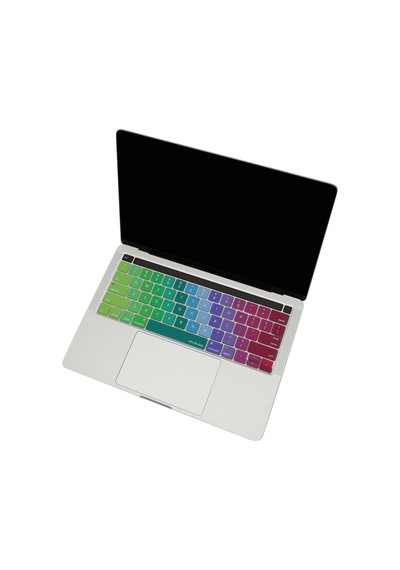 Apple Uyumlu MacBook Pro Klavye Koruyucu Us-abd İngilizce Touchbarlı A1706 A1989 A2159 A1707 A1990 Dazzle Pembe Yeşil