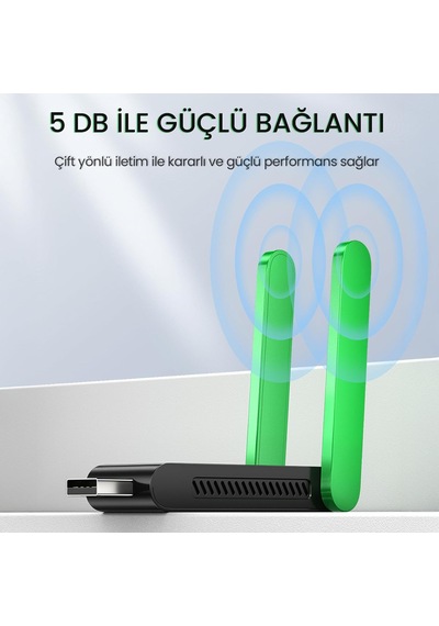 1400 Mbps 2.4ghz/5ghz Dual Band Gigabit Alıcı Verici Usb Wifi Adaptör