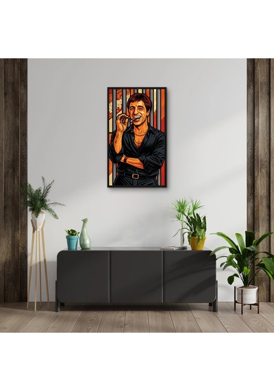 Gülümseyen Gangster Portresi - Metal Tablo - Dec0300 56 X 95 Cm Çok Renkli