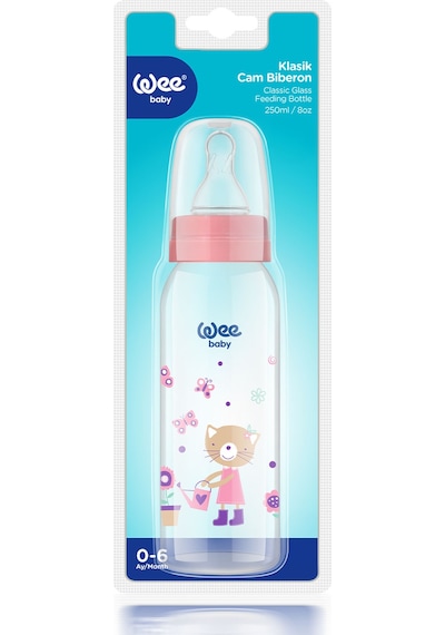 Wee Baby  Klasik Cam Biberon 250 ML Pembe