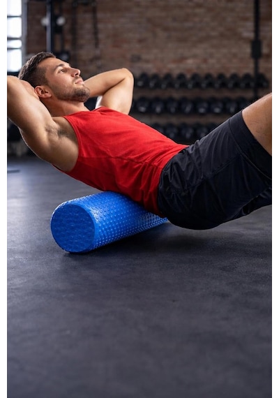 Avessa Afr-90x15 Masajlı Uzun Foam Roller, 90x15 Cm, Mavi Çok Renkli