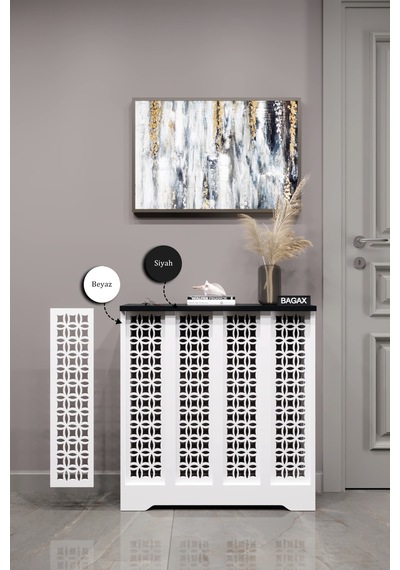 Dekoratif Petek Dolabı Kalorifer Peteği Kapatma Ünitesi Modern Tasarım İç Ölçü 76 Cm Dış Ölçü 80 Cm Petek 76 Beyaz Üstü Siyah D1 Dekoratif Petek Dolabı Kalorifer Peteği Kapatma Ünitesi Modern Tasarım İç Ölçü 76 Cm Dış Ölçü 80 Cm Petek 76 Beyaz Üstü Siyah D1